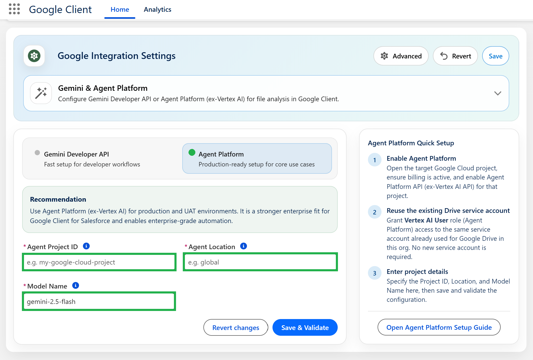Agent Platform Setup